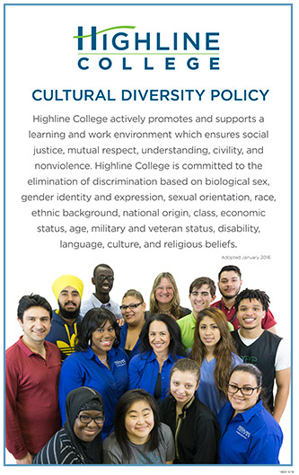 Highline College Cultural Diversity Policy Poster