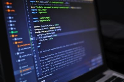 computer screen with code