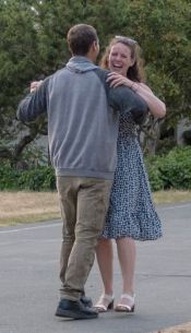 woman on a computer learning Spanish