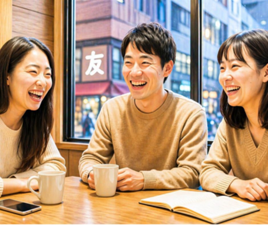 Three students sitting