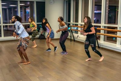 people dancing in a studio